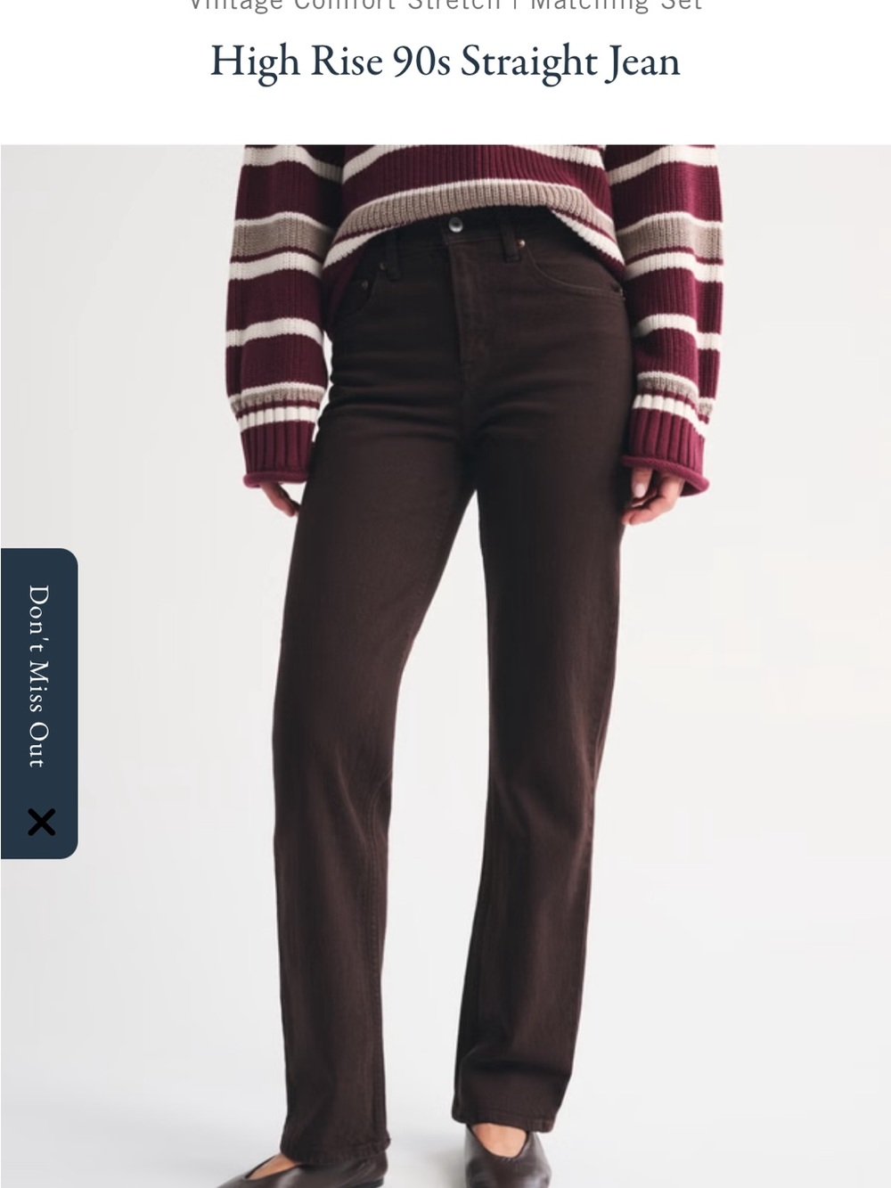 Abercrombie & Fitch Dark Brown High-Rise Straight Jeans